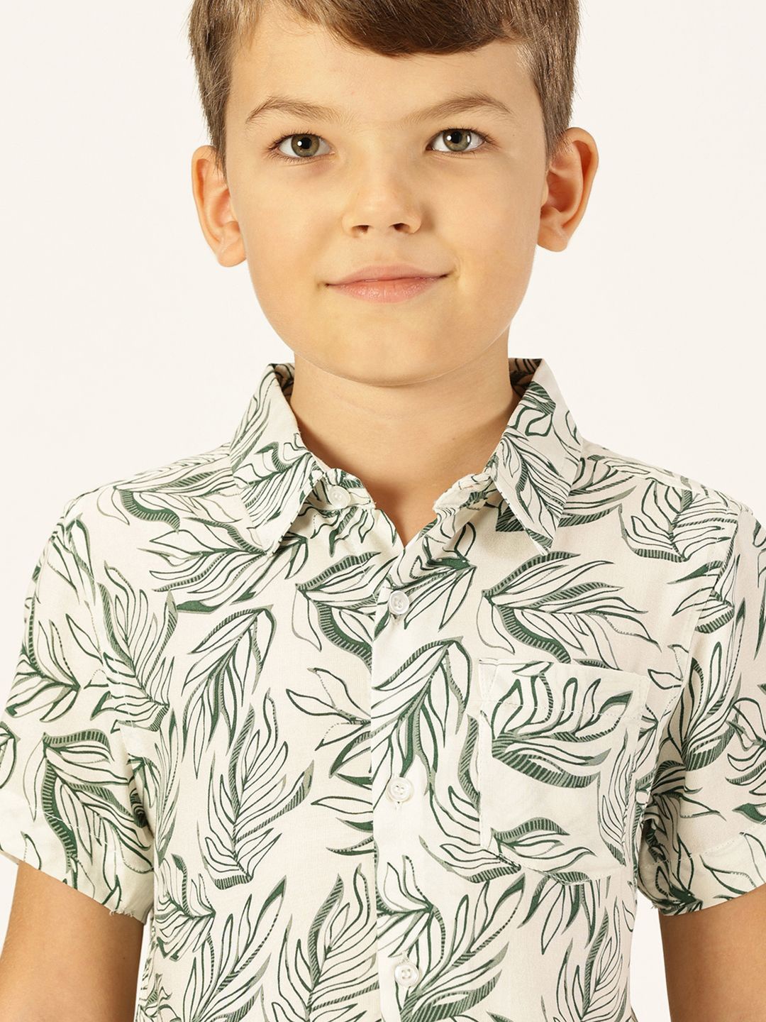 

Killer Boys Premium Spread Collar Floral Printed Cotton Casual Shirt, White