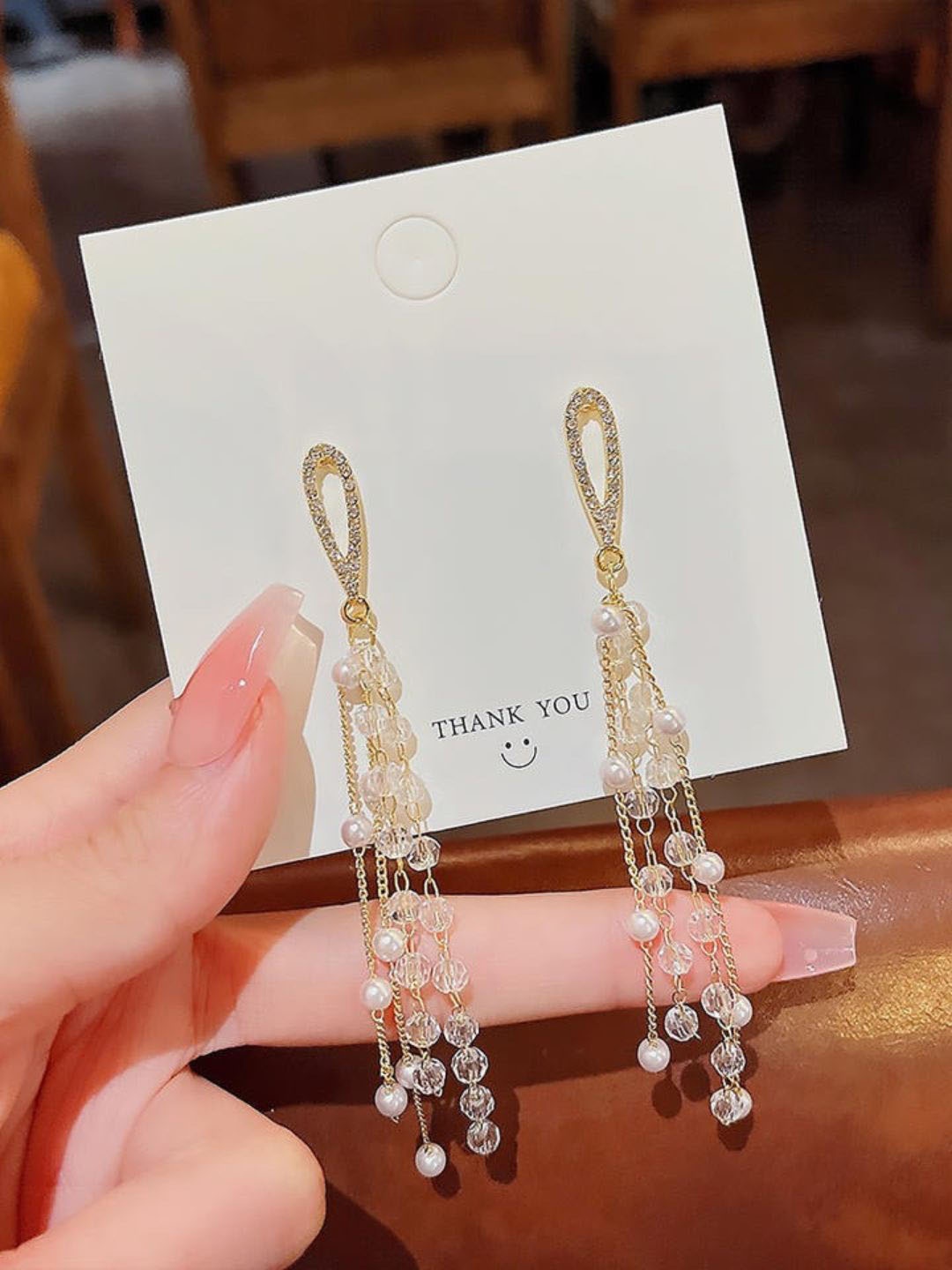 

Pinapes Set Of 2 Gold Plated Beaded Drop Earrings