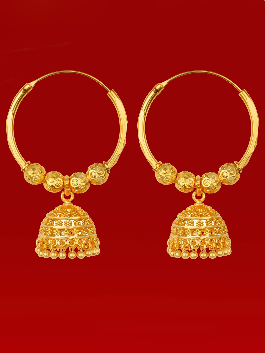 

Heer Collection Contemporary Jhumkas Earrings, Gold