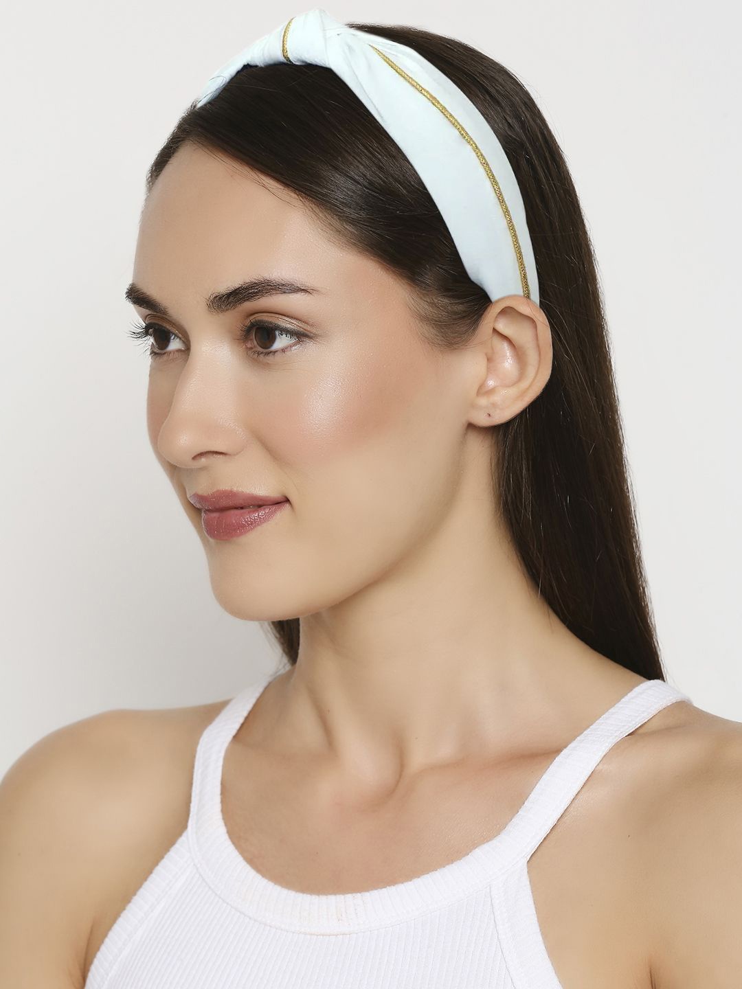 

fabula Women Embellished Satin Silk Hairband, White