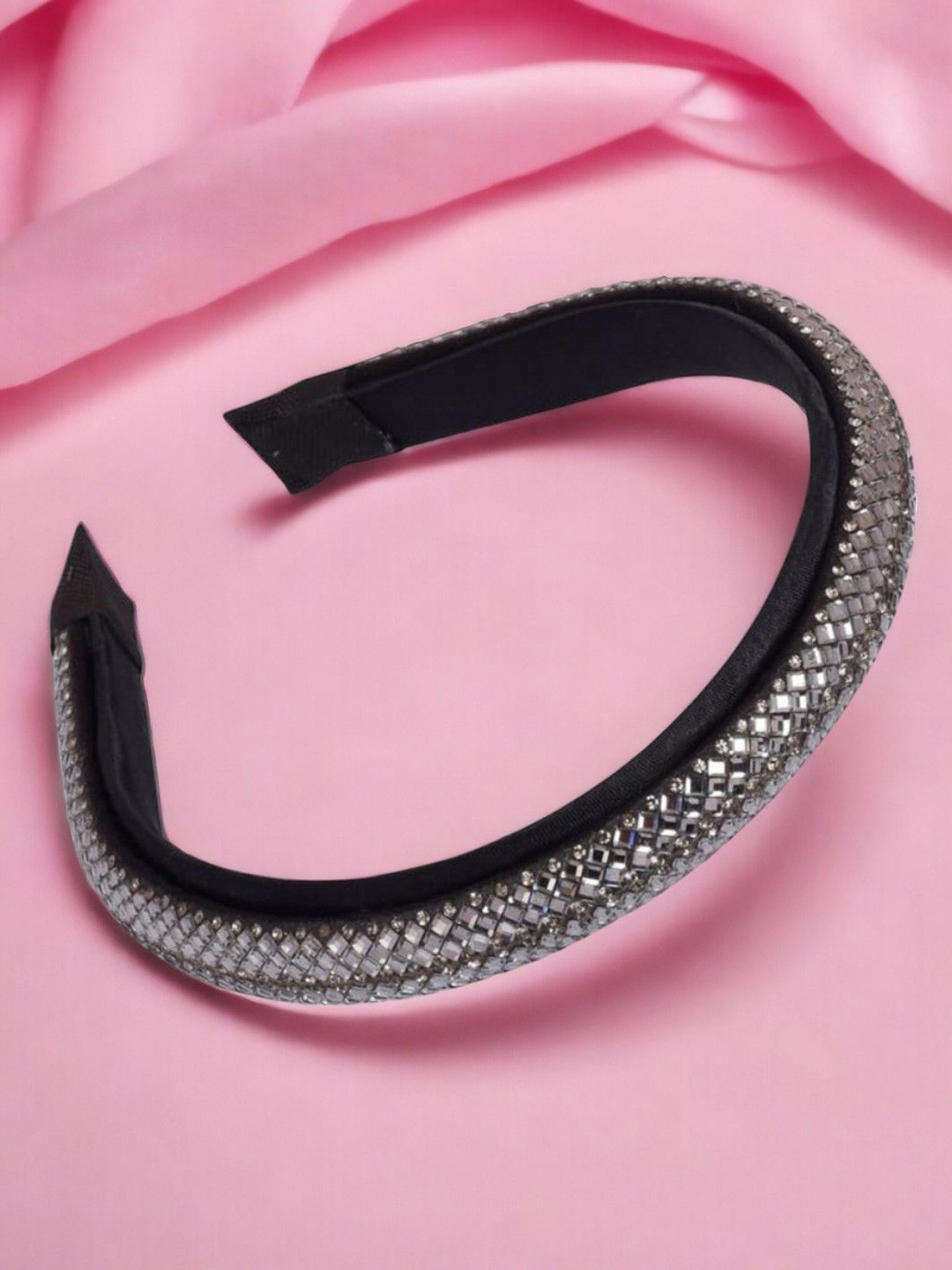 

fabula Women Crystal Embellished Thick Hairband, Black