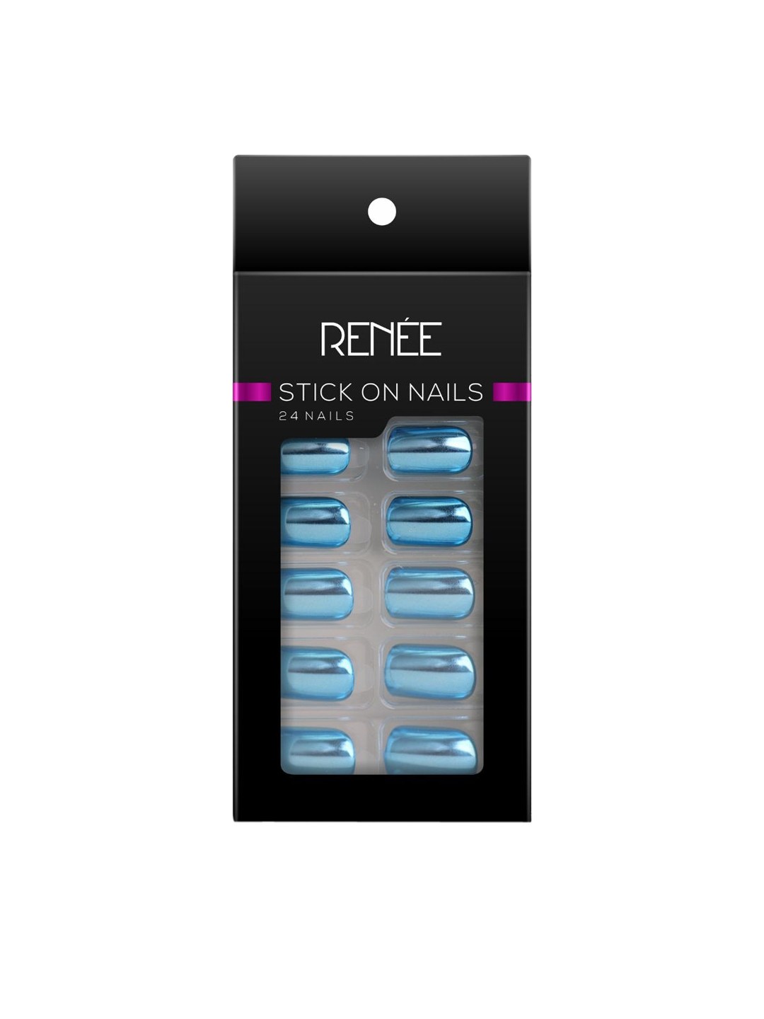 

Renee Set Of 24 Stick On Nails - MN 02, Blue