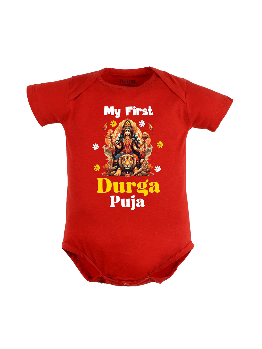 

FFLIRTYGO Infants Printed Pure Cotton Bodysuit, Red