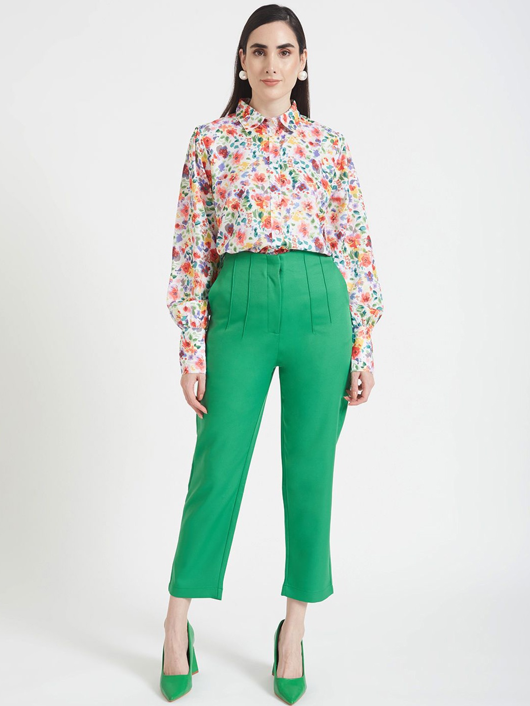 

AMSWAN Women Classic Floral Opaque Printed Casual Shirt, Multi