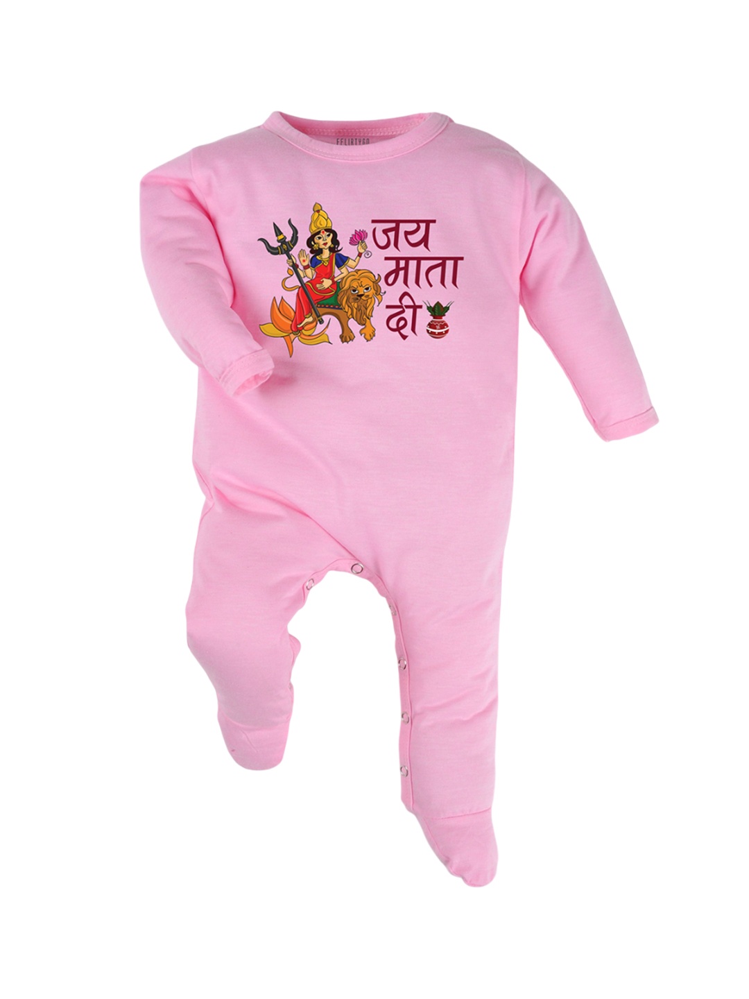 

FFLIRTYGO Infants Printed Cotton Sleepsuit, Pink
