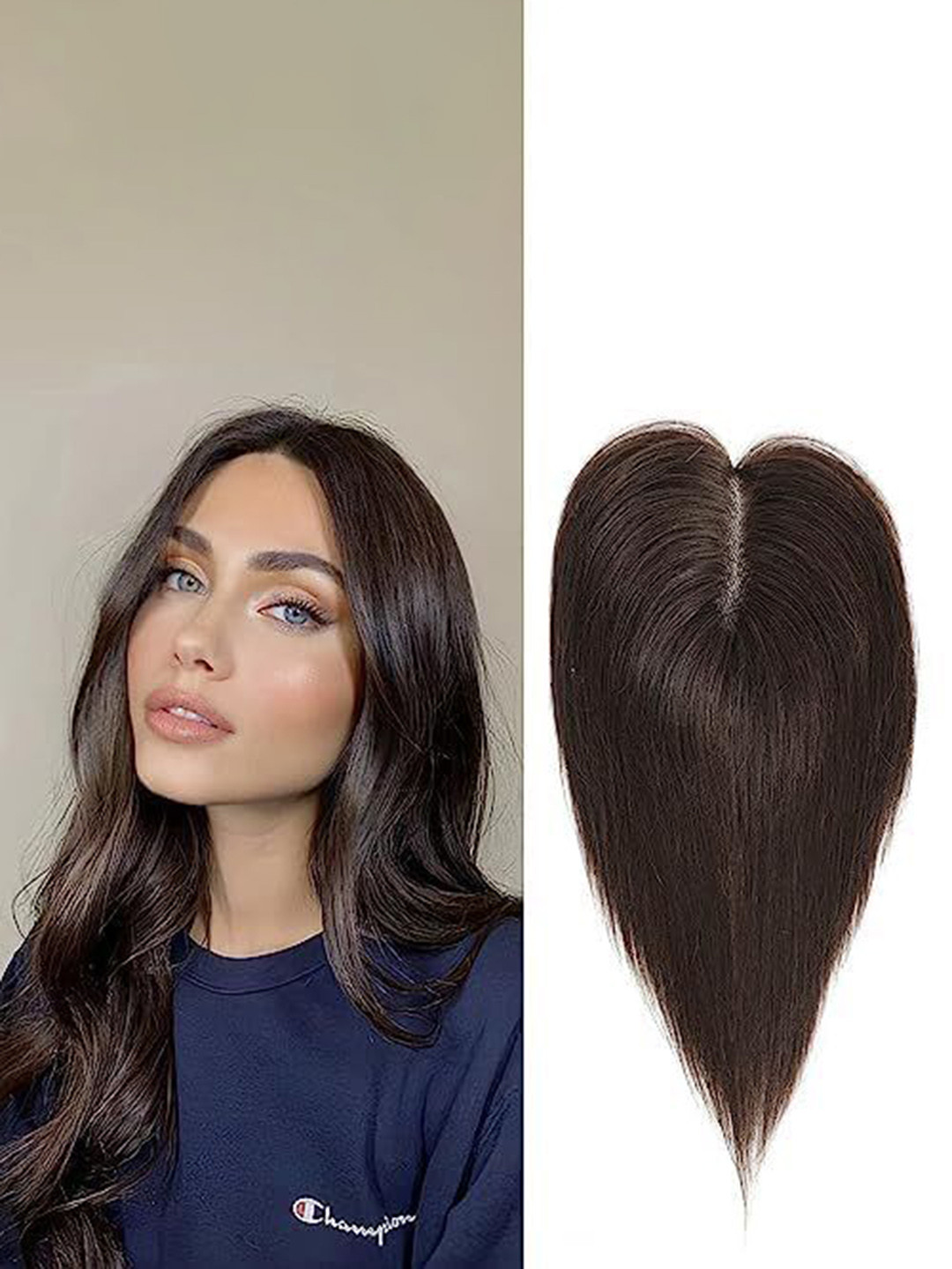 

CRIBE Clip-In Closure Hair Topper Hair Extension-Natural Brown