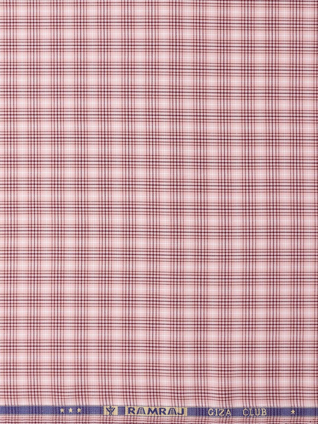 

Ramraj Men Checked Shirt Clothing Fabric, Pink