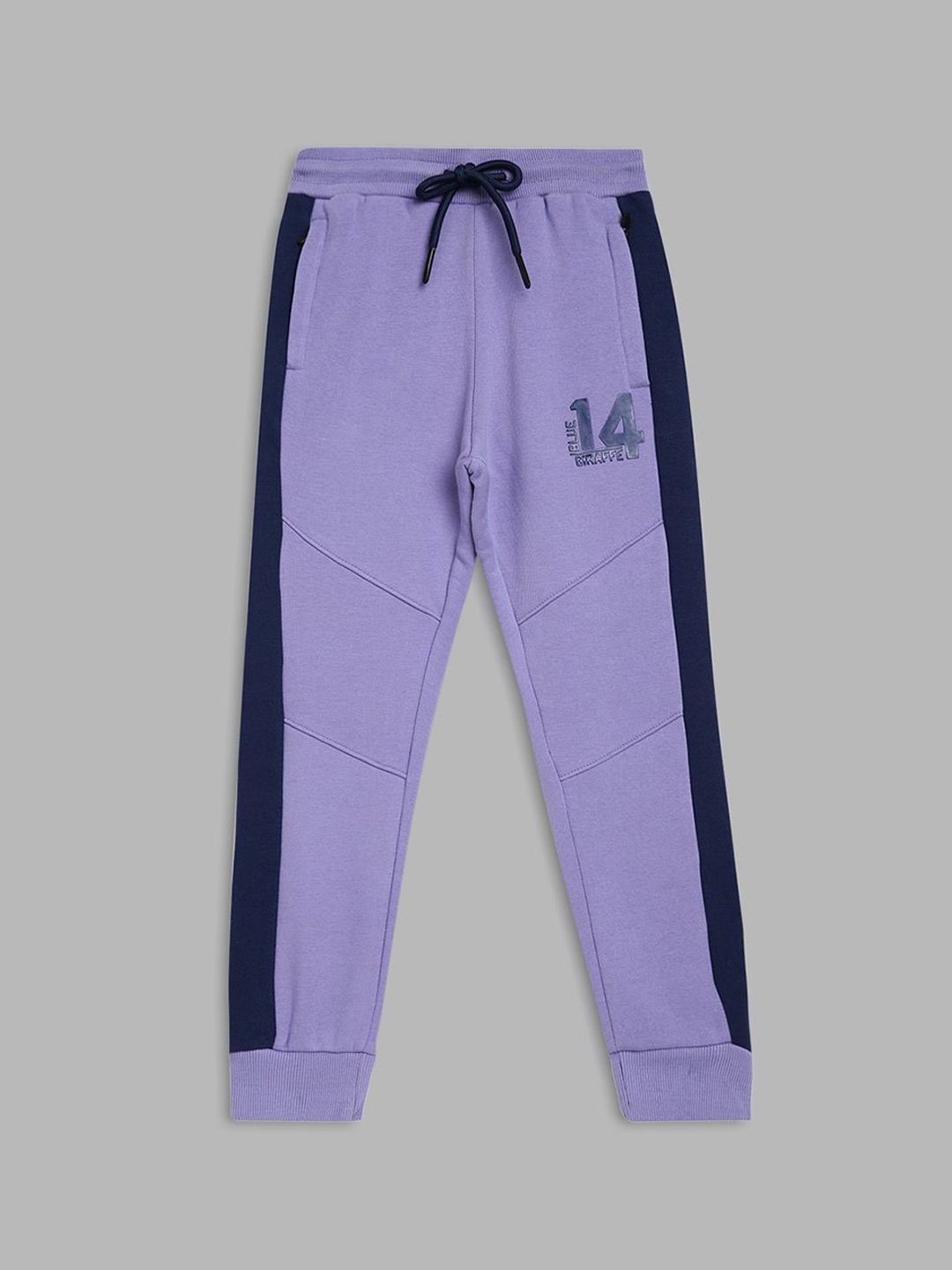

Blue Giraffe Boys Straight Fit Mid-Rise Joggers, Purple