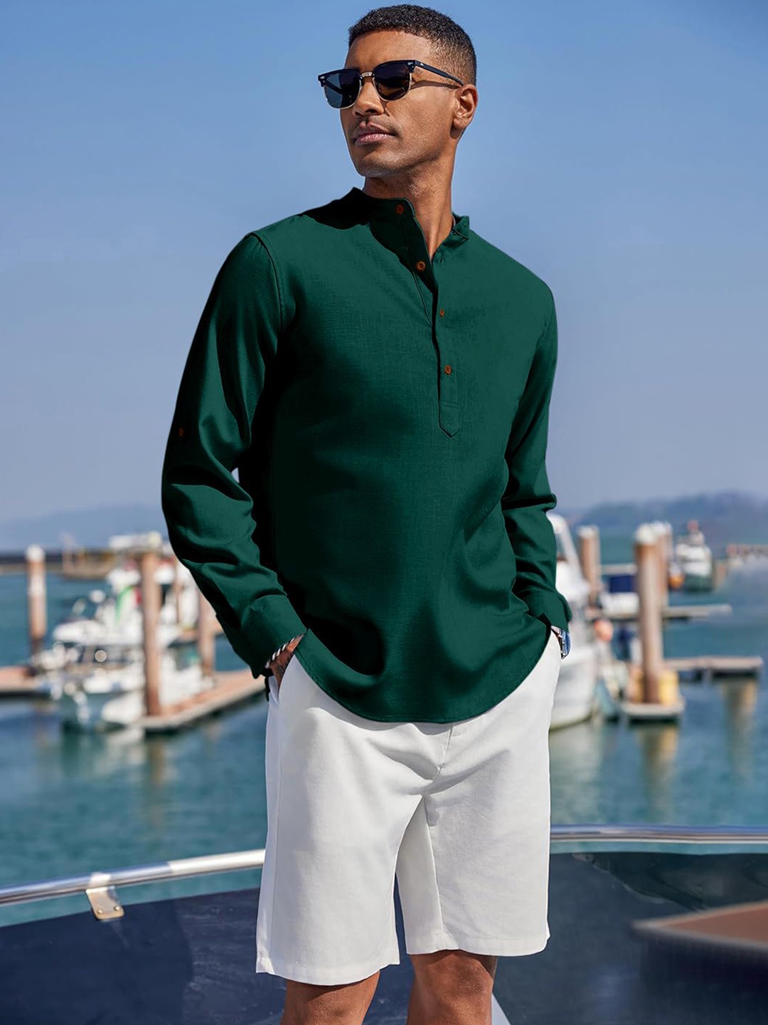 

Zombom Men Kurta, Green