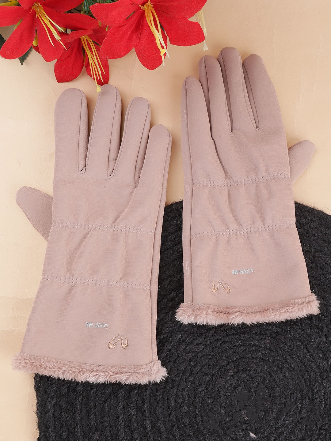 

ELLIS Unisex Acrylic Winter Gloves, Beige