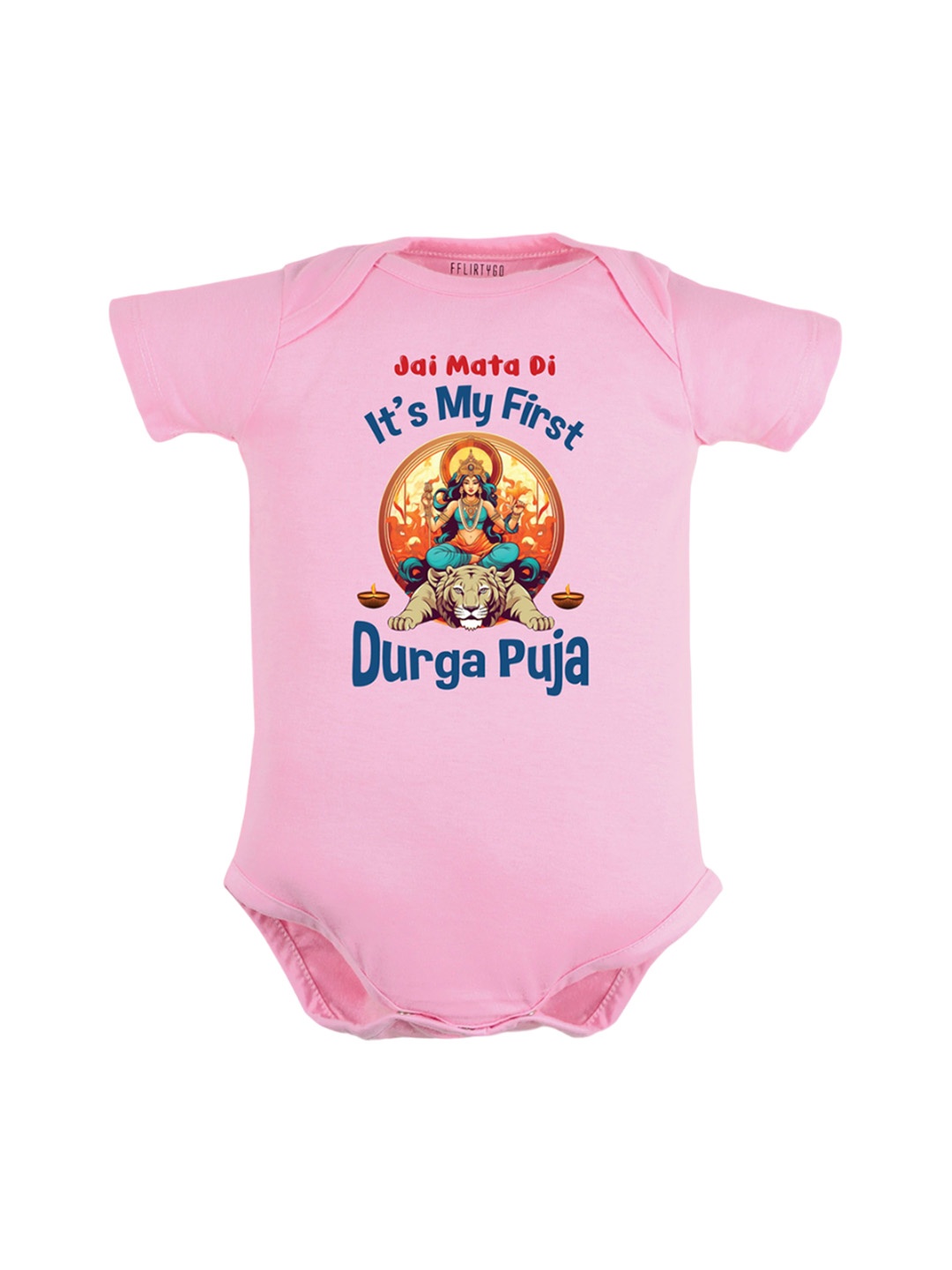 

FFLIRTYGO Infants Printed Pure Cotton Bodysuit, Pink