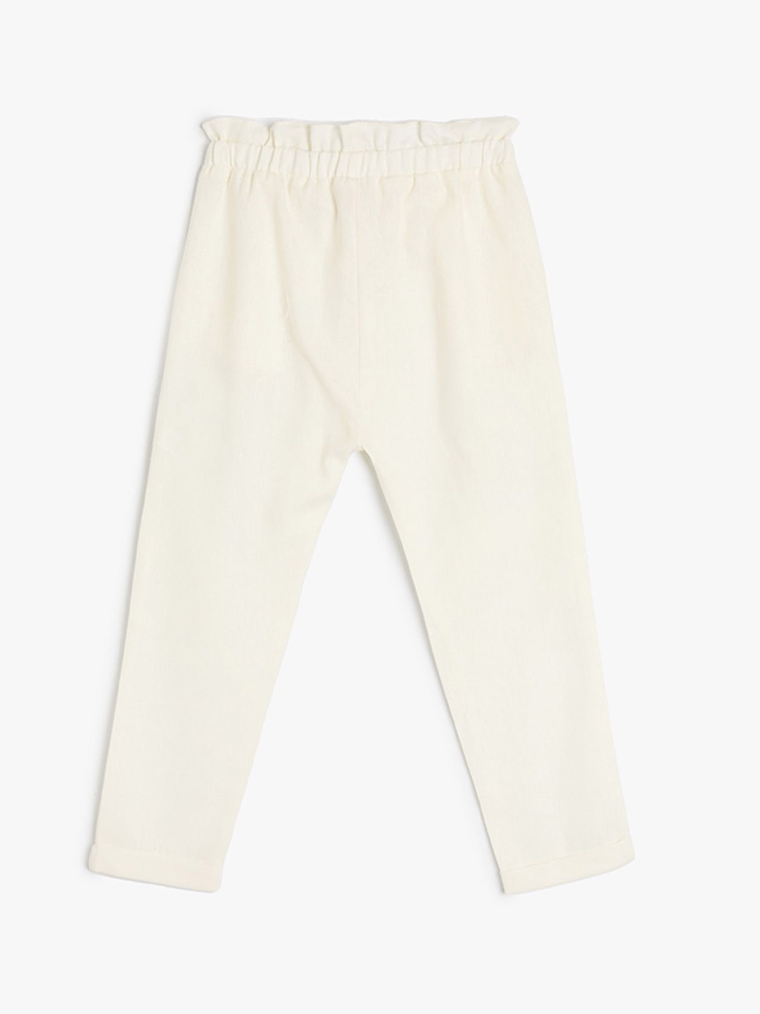 

Koton Girls Solid Mid-Rise Trousers, White