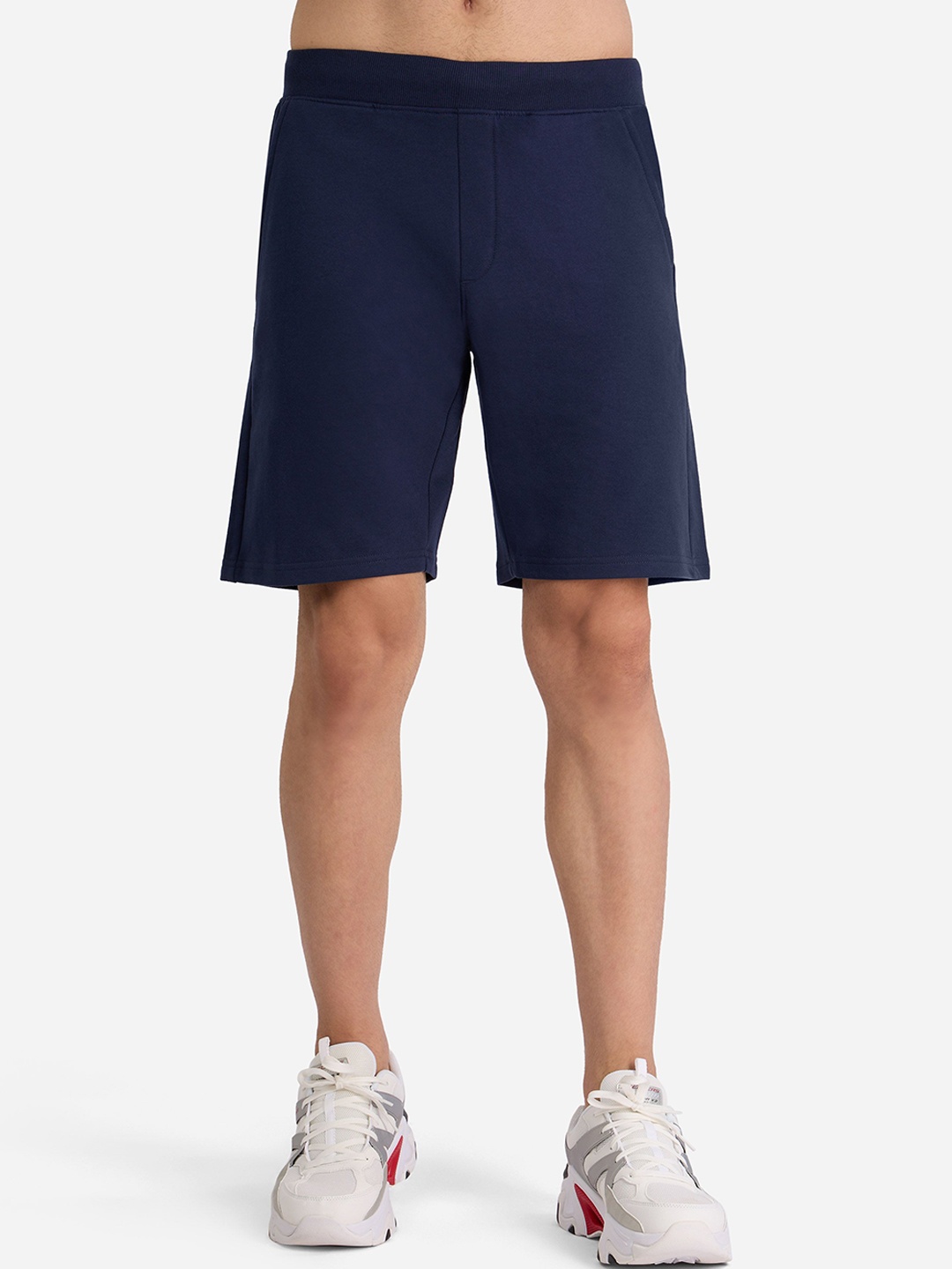 

Skechers Basics Men Cotton Mid Rise Shorts, Navy blue