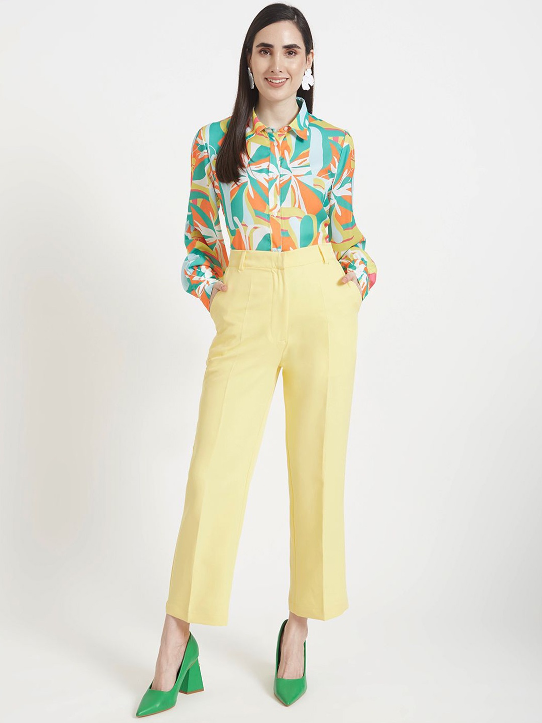 

AMSWAN Women Classic Floral Opaque Printed Casual Shirt, Multi