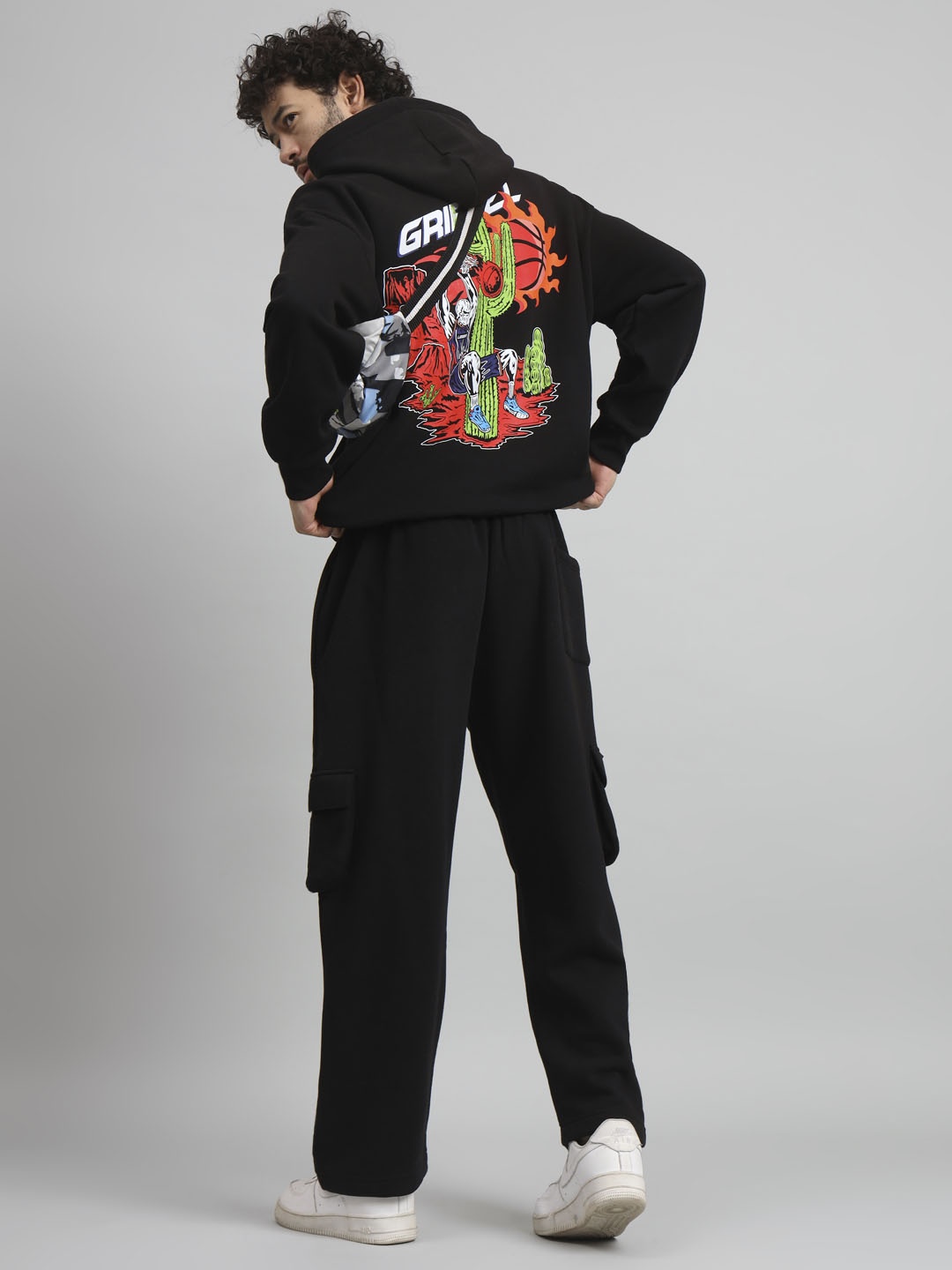 

GRIFFEL Men Printed Tracksuits, Black