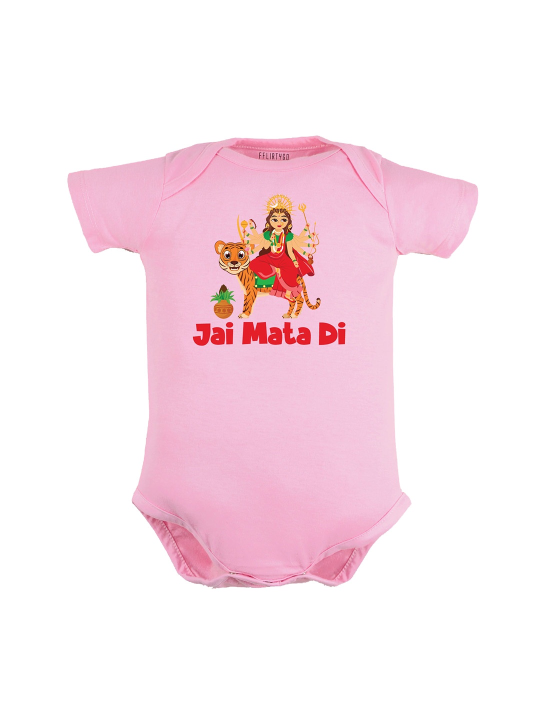 

FFLIRTYGO Infants Printed Pure Cotton Bodysuit, Pink