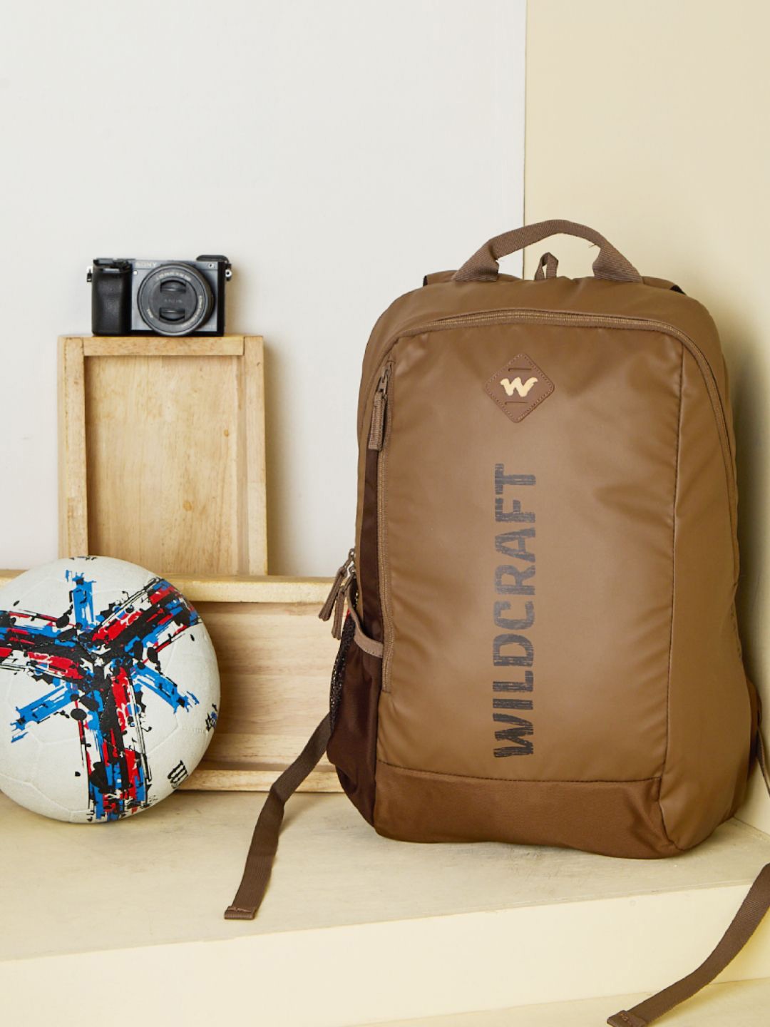 

Wildcraft Unisex Brand Logo Printed Up To 16 Inch Laptop Ergonomic Backpack, Brown