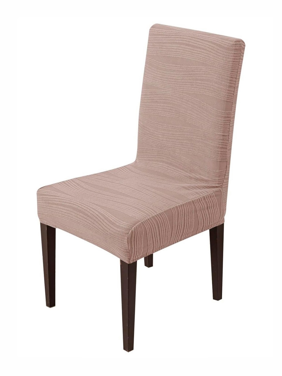 

HOUSE OF QUIRK Pink Textured Removable & Washable Short Dining Chair Cover