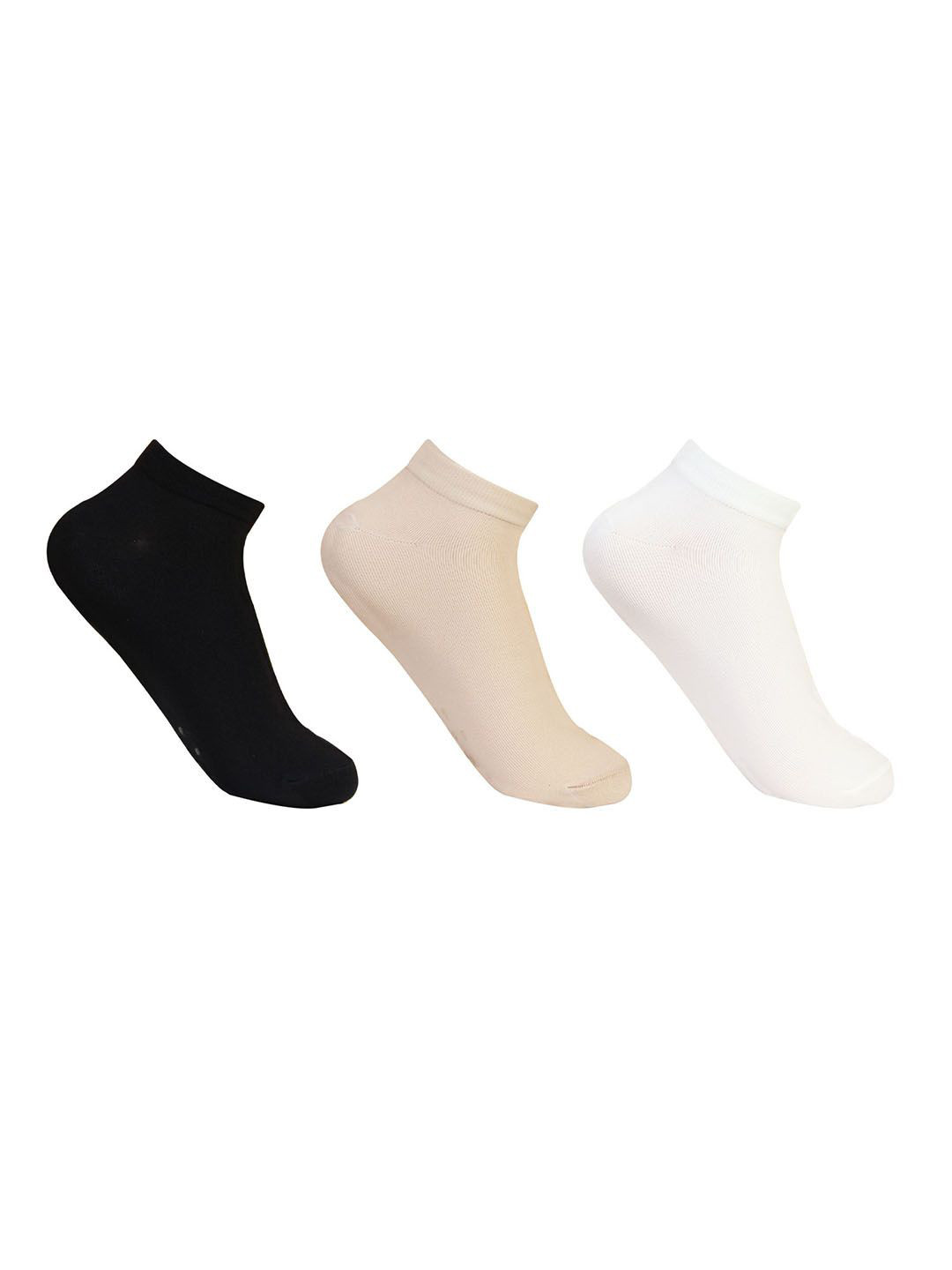 

Bonjour Women Pack Of 3 Assorted Ankle Length Socks, Beige