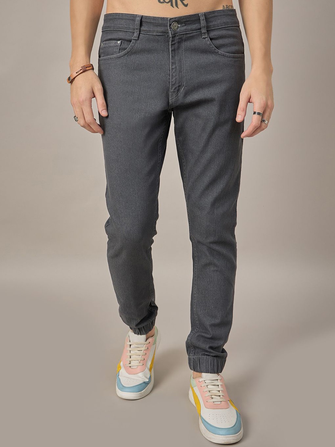 

STUDIO NEXX Men Jogger Stretchable Jeans, Grey