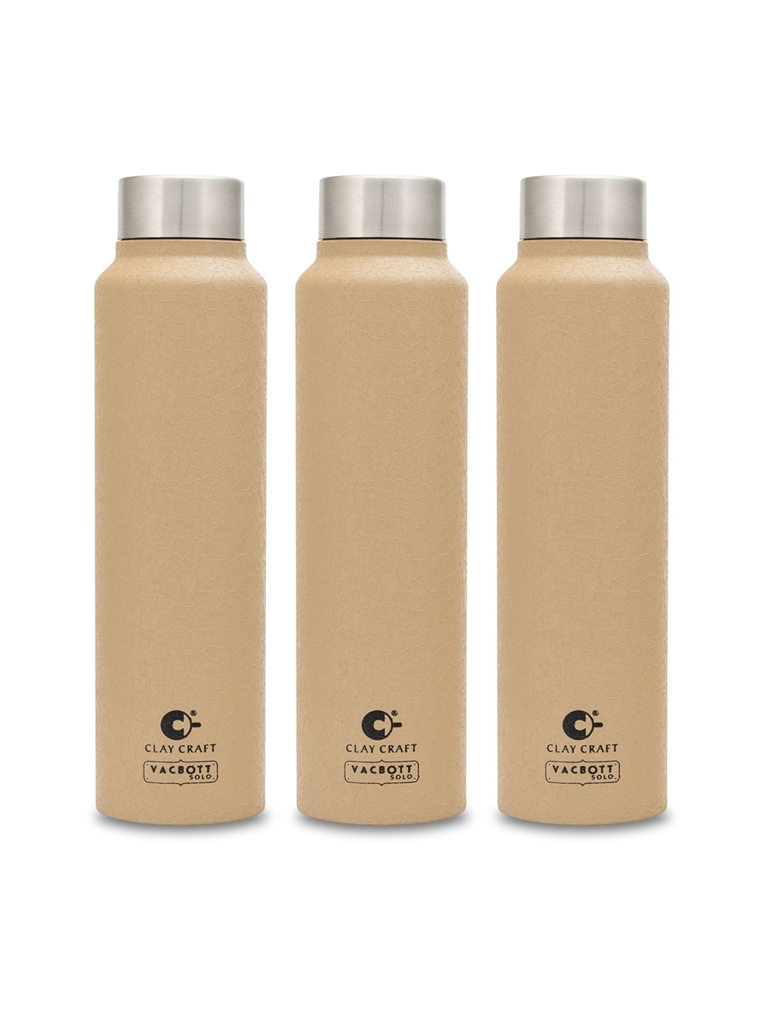 

CLAY CRAFT Vacbott TETRA Beige 3 Pieces Stainless Steel Printed Water Bottle 500 ml