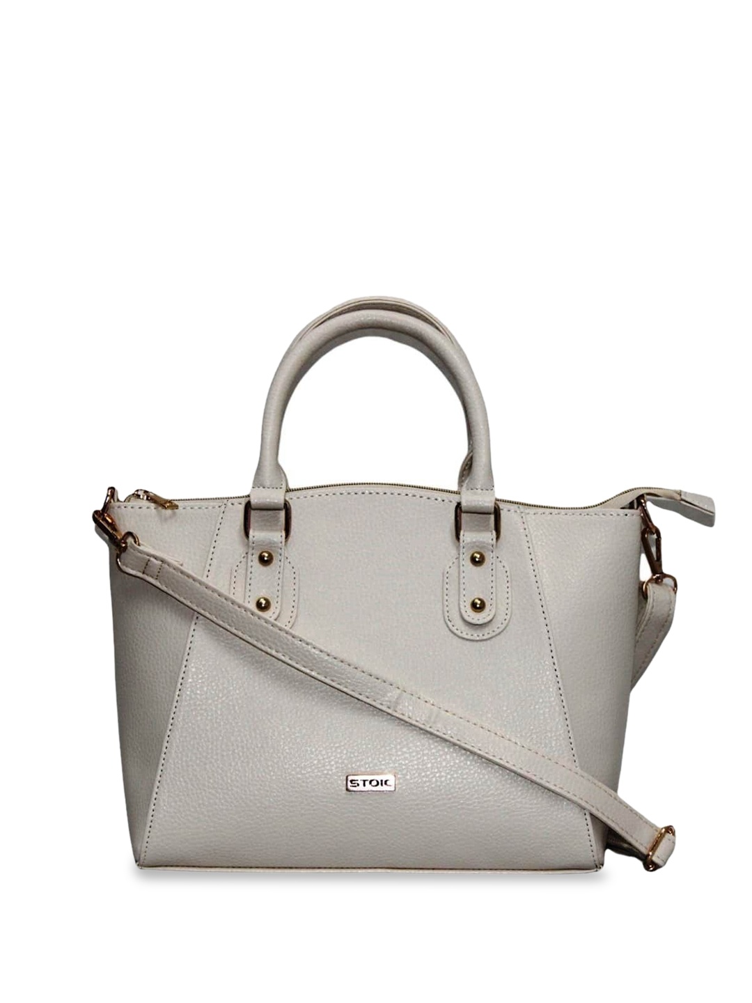 

STOIC Women Textured Structured Shoulder Bag, Grey