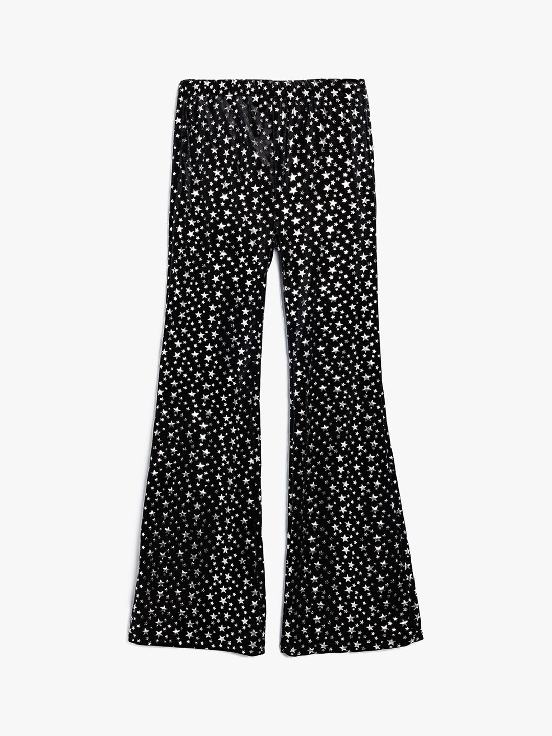 

Koton Girls Mid-Rise Conversational Printed Trousers, Black