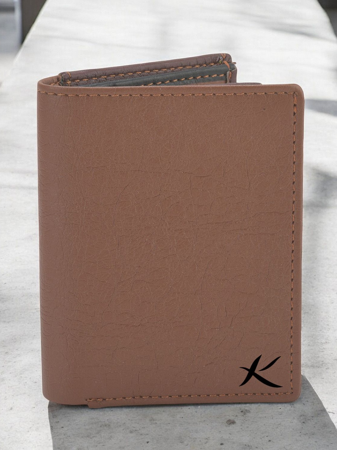 

Kastner Men Textured PU Two Fold Wallet, Tan
