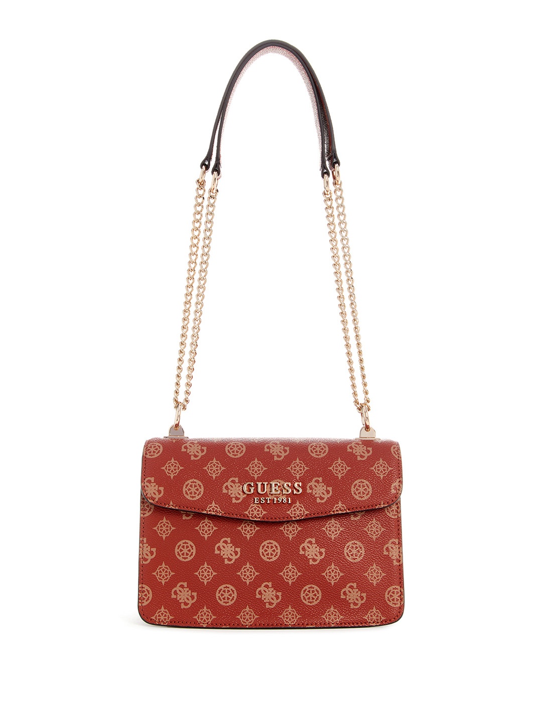 

GUESS Women Printed PU Shoulder Bag, Red