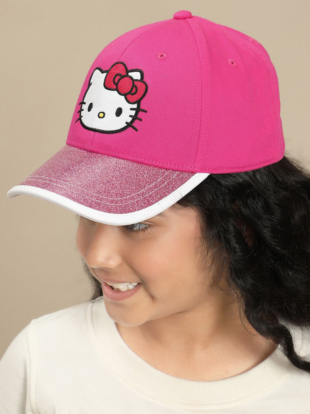 

Kids Ville Girls Hello Kitty Printed Caps, Pink