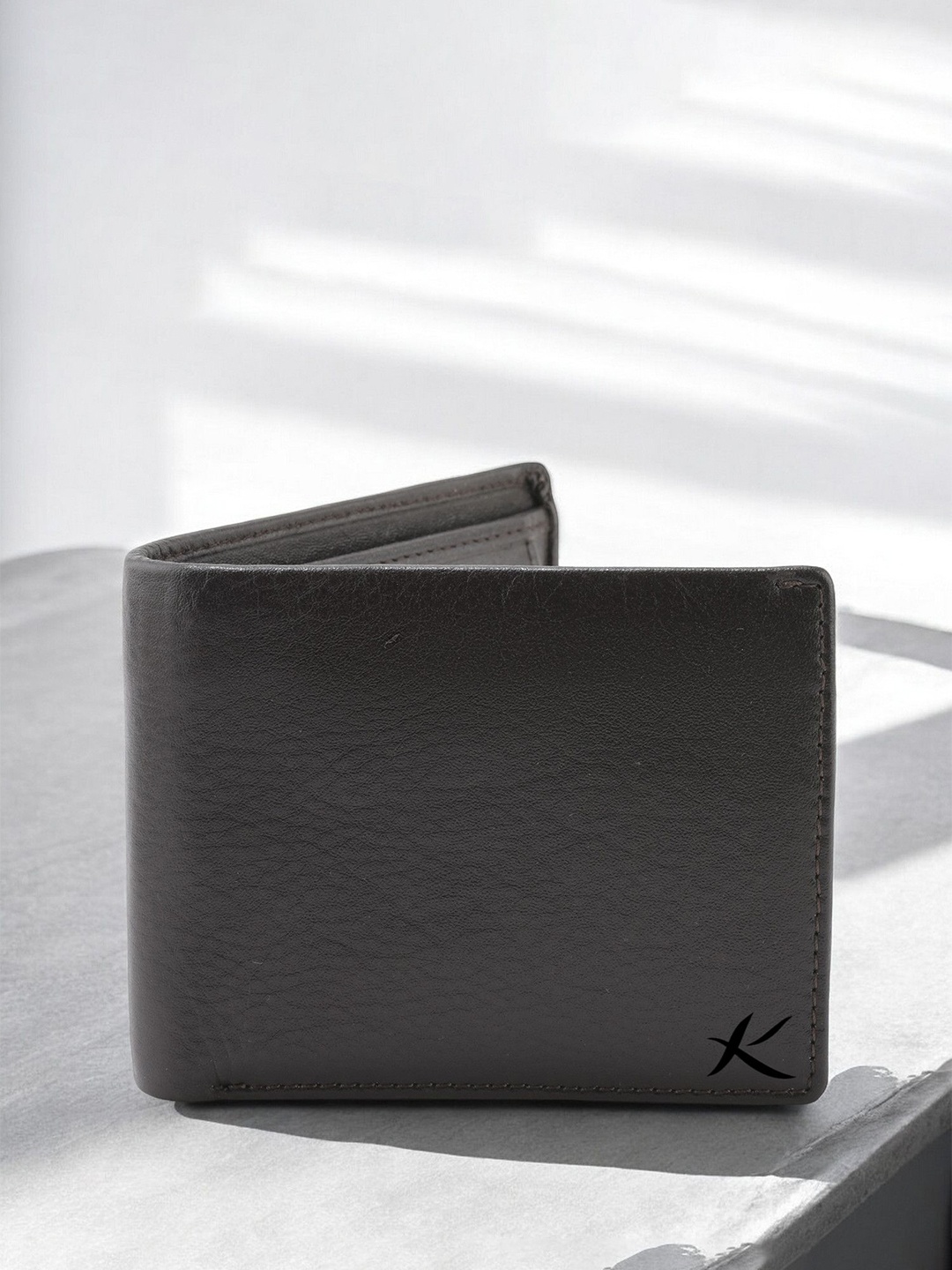 

Kastner Men Textured Cut Work Leather Two Fold Wallet, Brown