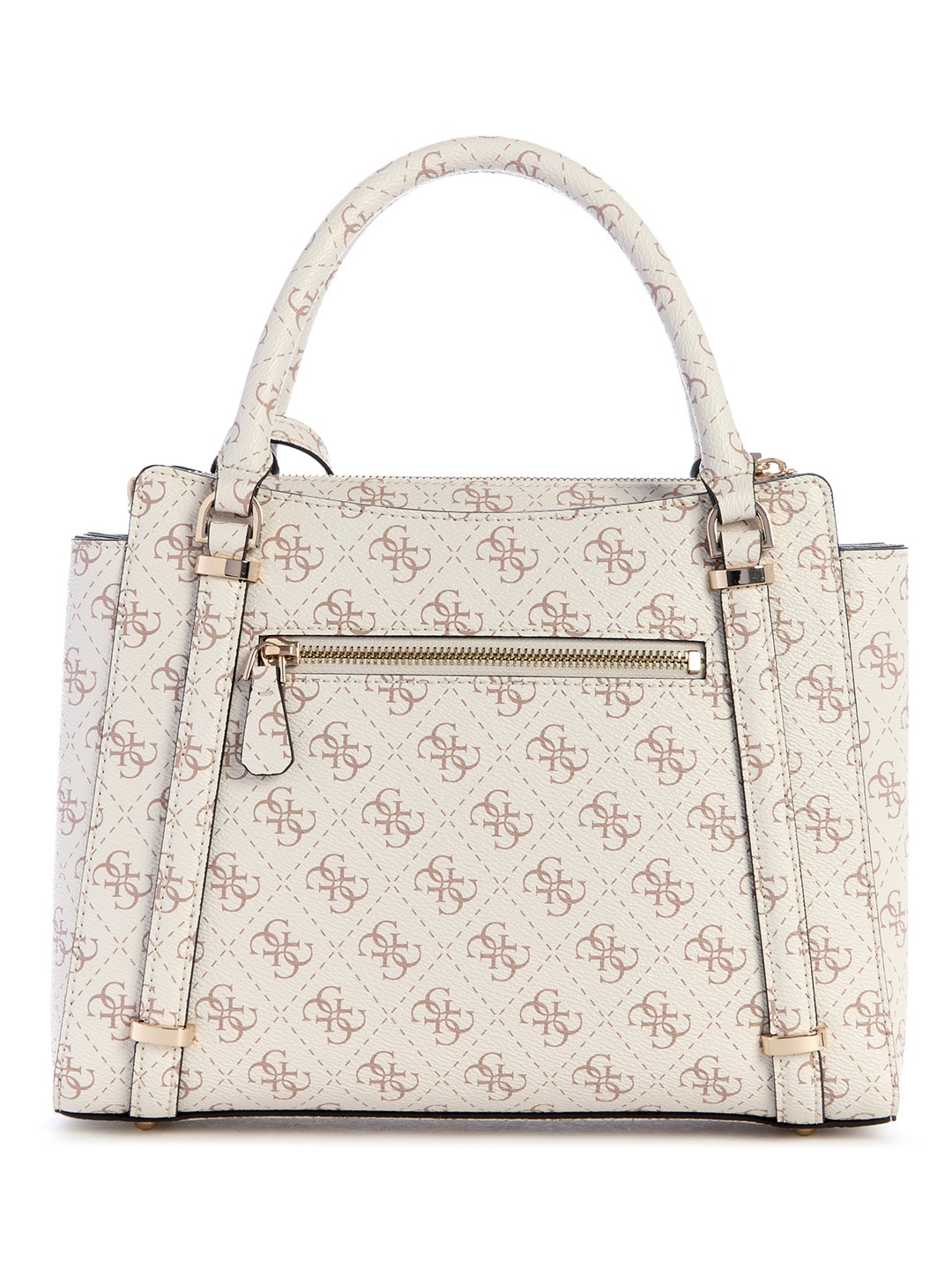 

GUESS Women Printed PU Shopper Shoulder Bag, Cream