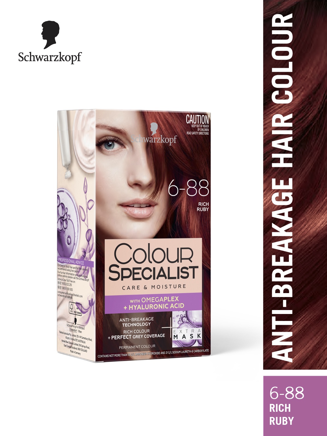 

Schwarzkopf Colour Specialist Permanent Hair Colour 165ml - Rich Ruby 6.88, Red