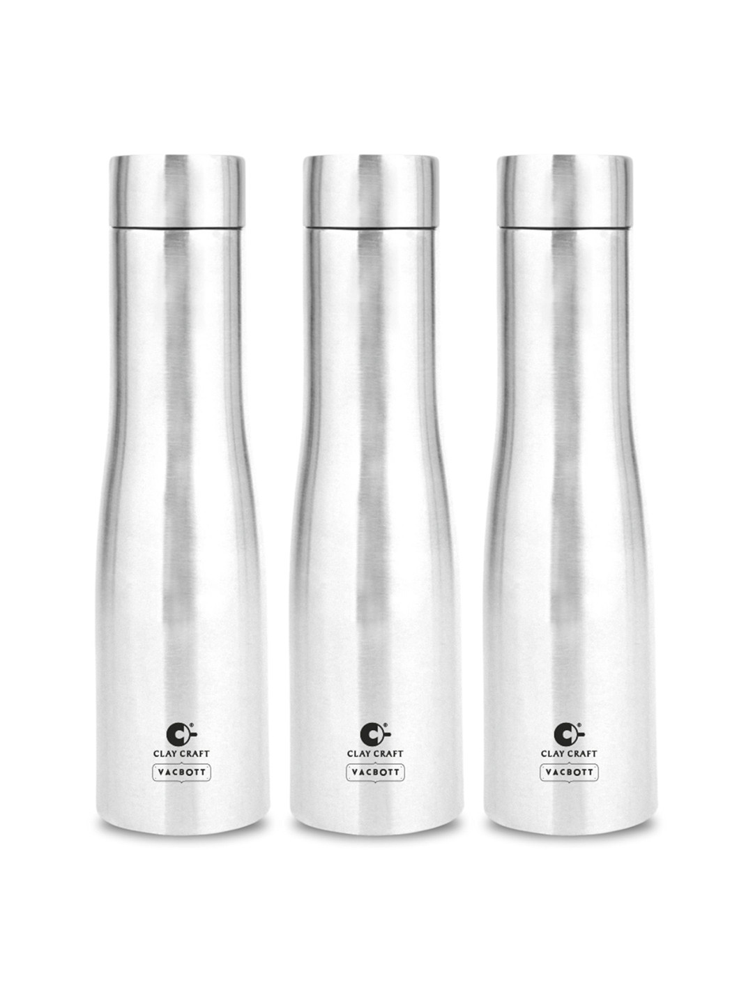 

Clay Craft Vacbott Petra 1000Ml Single-Wall Stainless Steel BIS Approved Water Bottle, Silver
