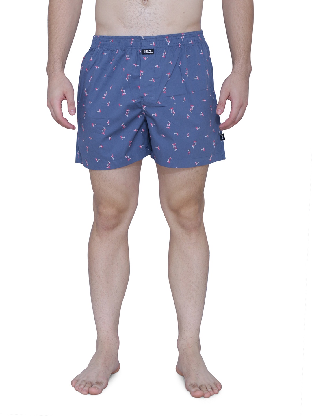 

RENZ Men Printed Pure Cotton Boxers RBX1008_M, Blue