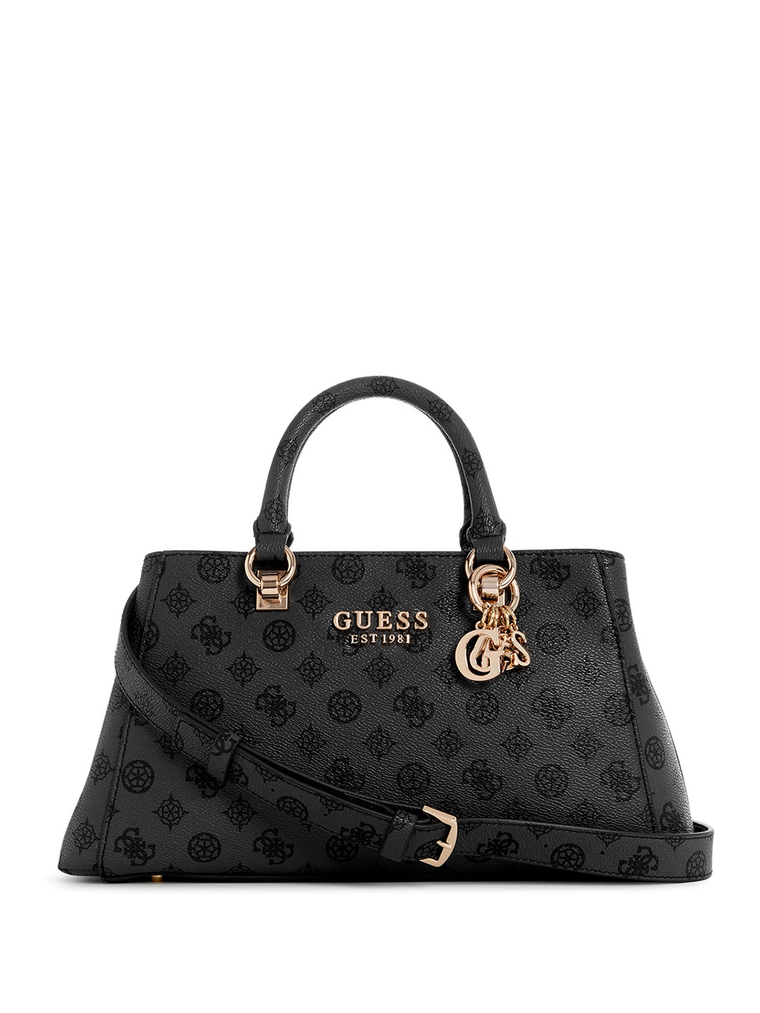 

GUESS Women Geometric Printed Structured Satchel, Grey