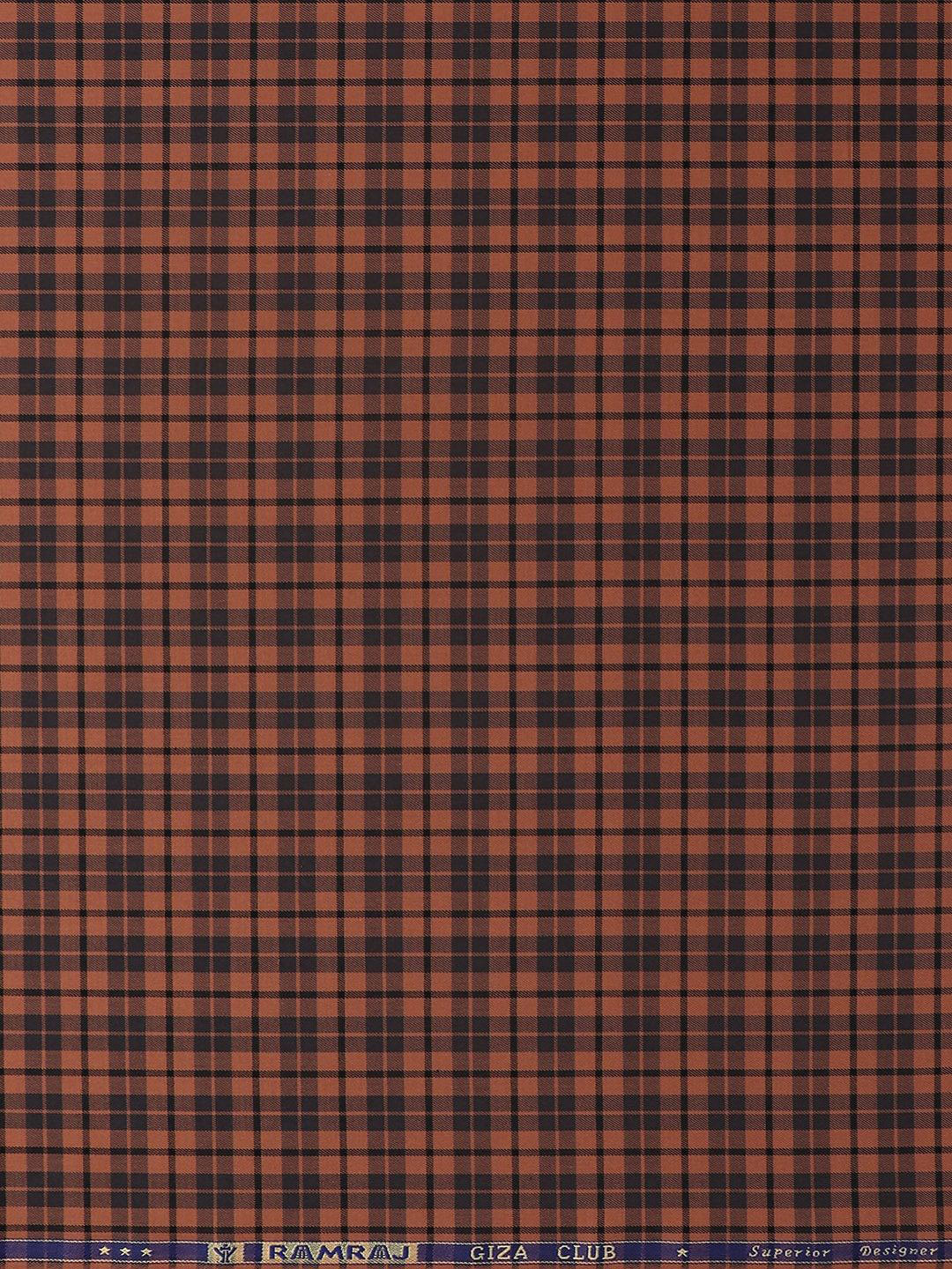 

Ramraj Checked Shirt Clothing Fabric, Brown