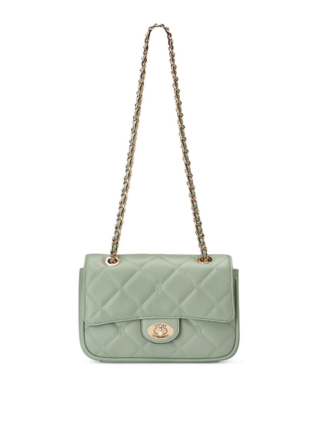 

GUESS Textured PU Shoulder Bag with Quilted, Green