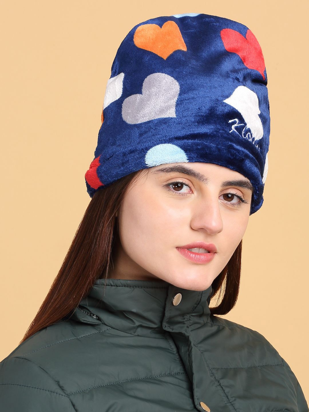 

KLOTTHE Women Woollen Beanie Caps, Blue