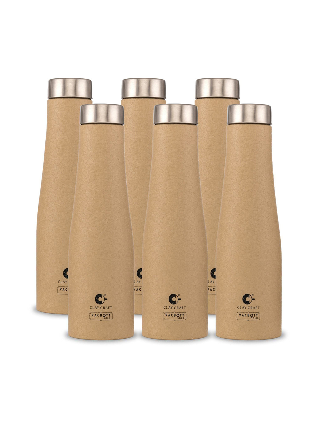 

Clay Craft Vacbott Petra 1000Ml Single-Wall Stainless Steel BIS Approved Water Bottle, Beige