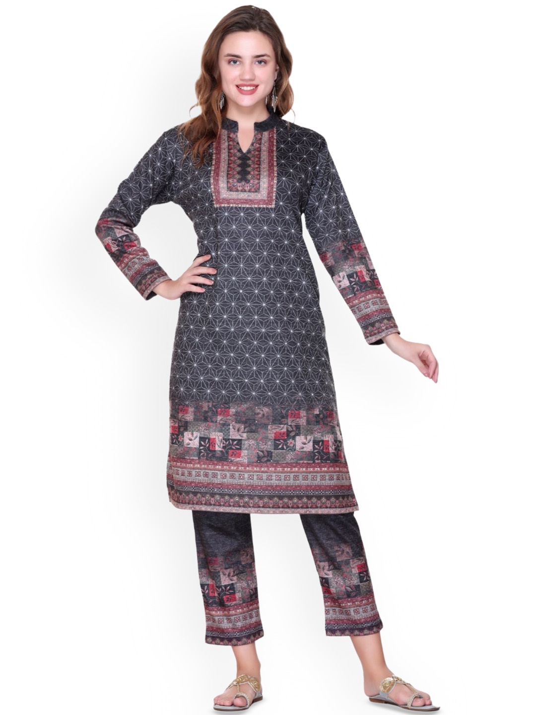 

Melvin Women Ethnic Motifs Printed Regular Kurta with Trousers & With Dupatta, Blue
