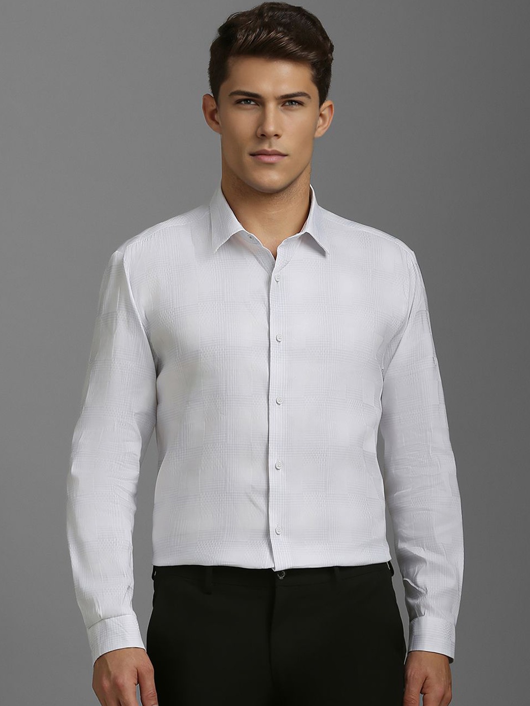 

Louis Philippe Sport Men Super Slim Fit Checked Casual Shirt, White