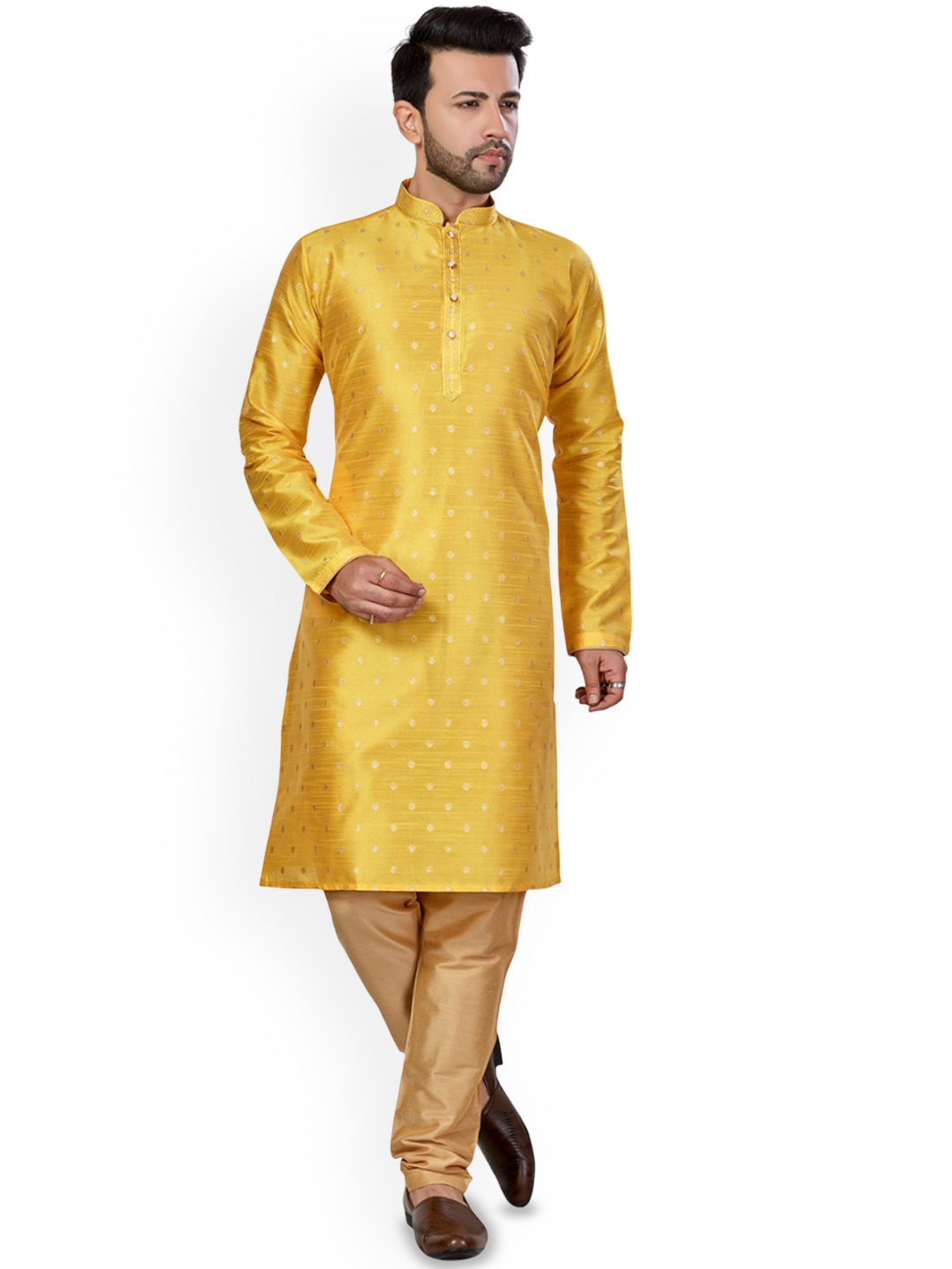 

Anouk Men Thread Work Kurta, Yellow