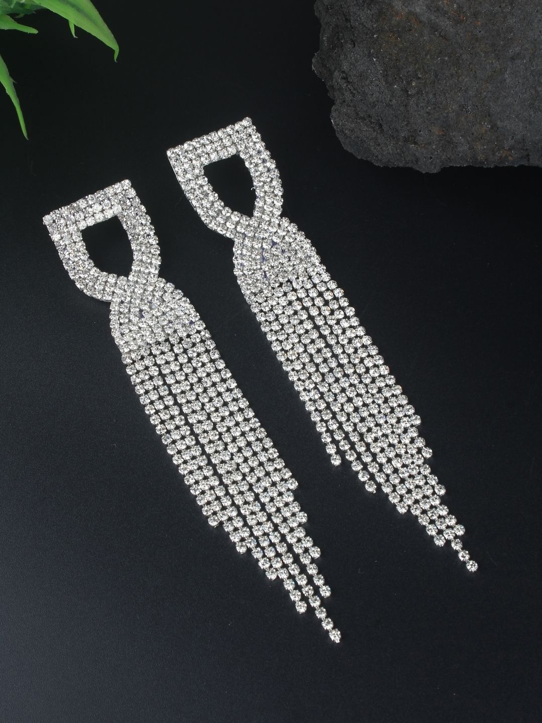 

KPOP Contemporary Drop Earrings, Silver