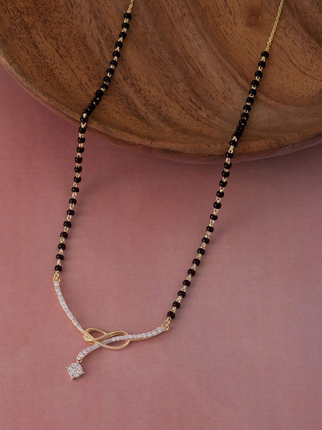 

Mia by Tanishq 14 KT Timeless Knot Gold & Diamond Mangalsutra, Yellow
