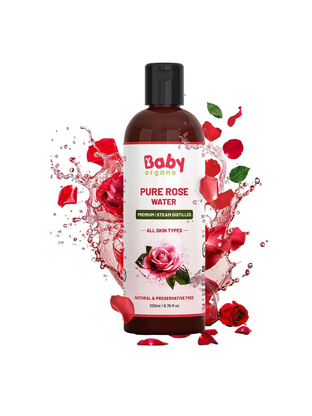 

BABYORGANO Pure Rose Water For Hydrated Skin - 200 ml, Red