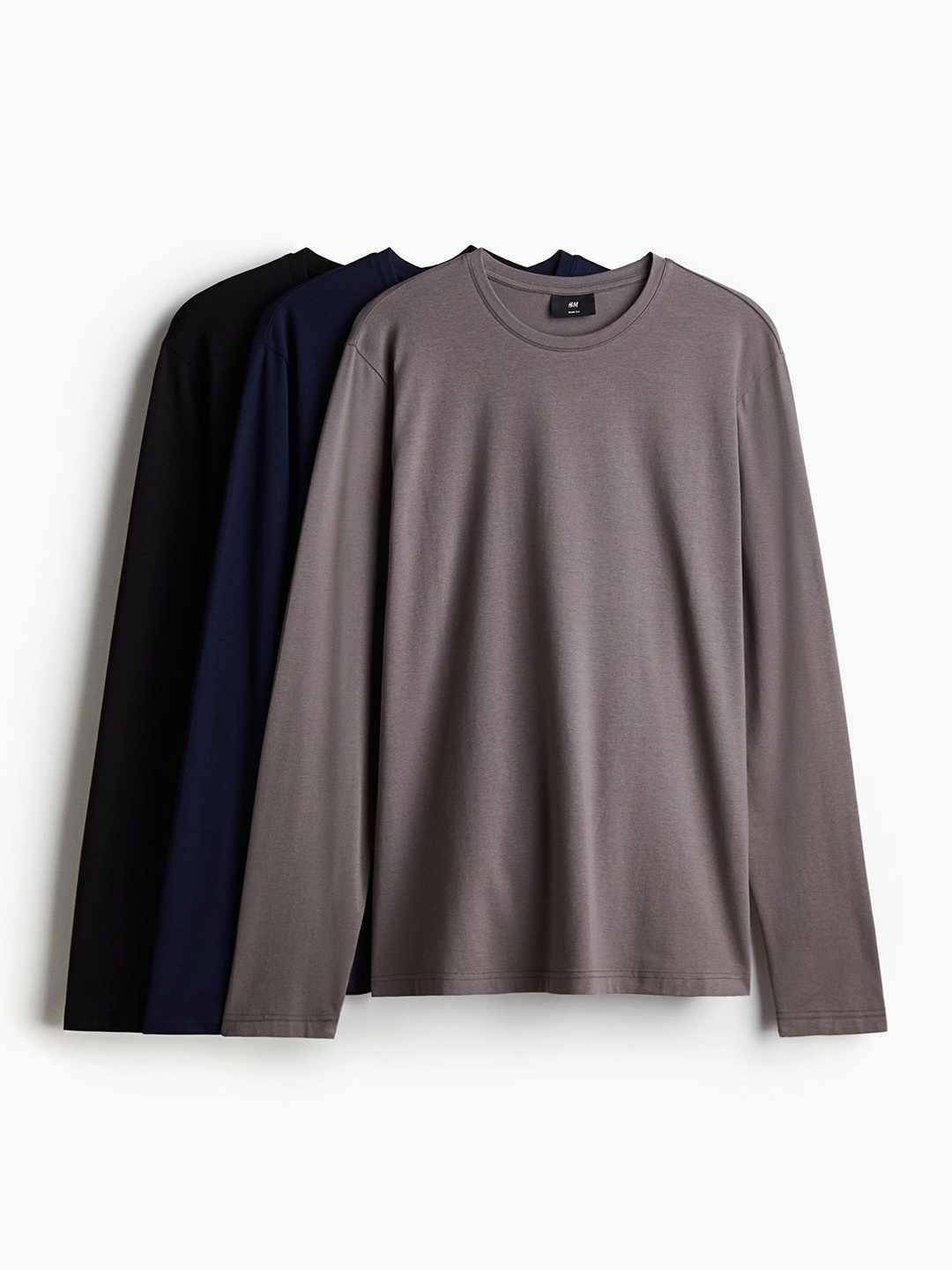 

H&M Men Pack Of 3 Slim-Fit Jersey Tops, Black