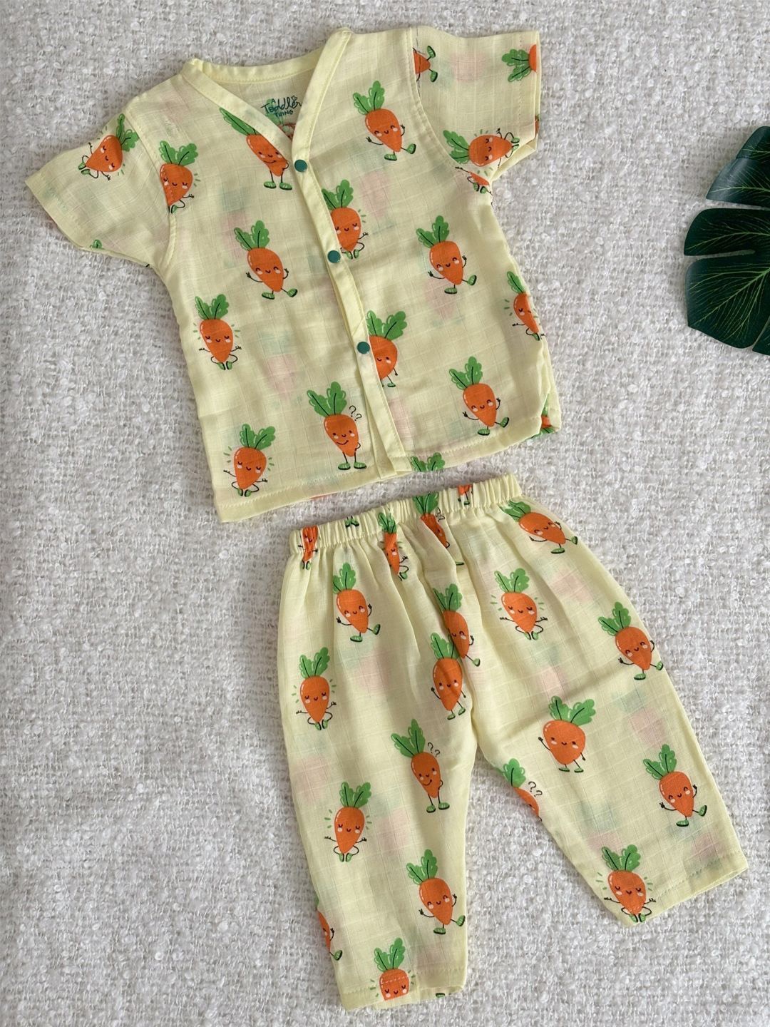 

A Toddler Thing Kids Conversational Printed Night suit, Yellow