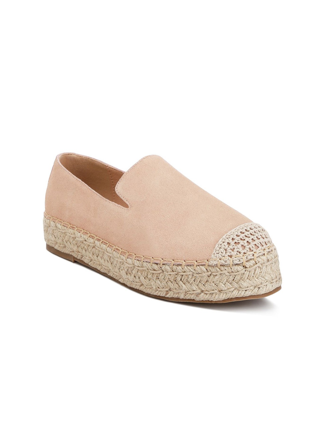 

RAG & CO Women Solid Suede Wedge Pumps, Beige