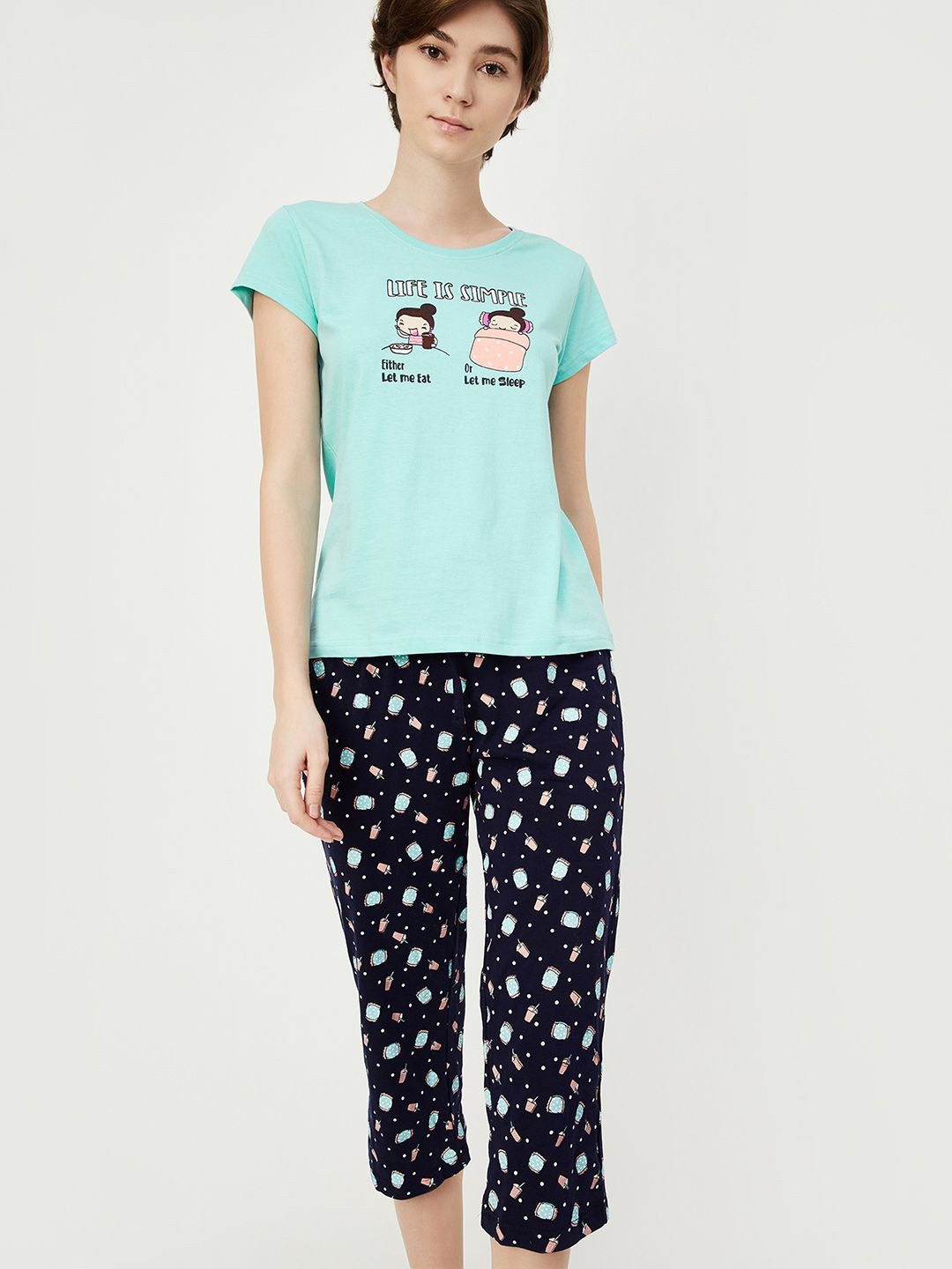 

Max Women Printed Capri Set, Blue
